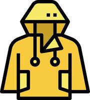 A yellow raincoat with a hood on it vector