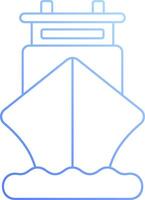 A line drawing of a ship on the water vector