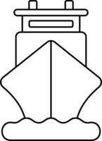 A line drawing of a ship in the water vector