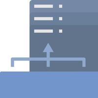 A server with a blue arrow pointing up vector