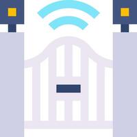 A gate with a wifi signal and a sign that says wifi vector