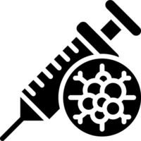 A syringe with a virus on it vector