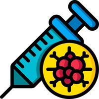 A syringe with a red and blue object vector