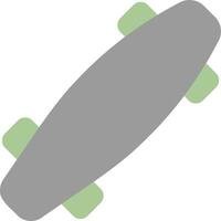 A gray skateboard with green wheels on it vector