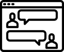 A black and white image of a chat window with two people vector