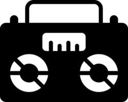 A black and white icon of a boombox vector