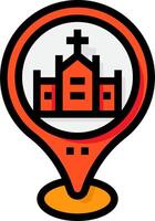 A church with a cross on top of it vector