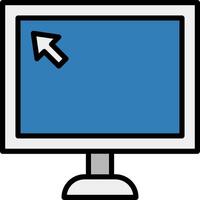 Computer monitor with arrow pointing to it vector