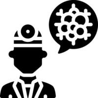 A black and white image of a man with a speech bubble vector