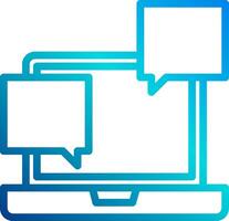 A laptop with two speech bubbles on it vector