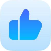 A blue thumb up icon on a white background vector