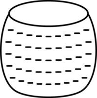 A black and white drawing of a bowl vector