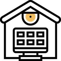 A house with a computer monitor and a window vector