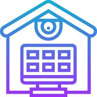 A house with a computer monitor and a camera vector