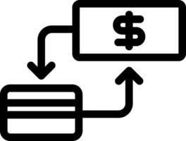 A black and white image of a money transfer vector