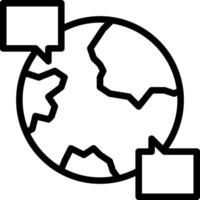 A globe with two speech bubbles on it vector