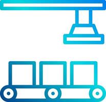 A blue and white icon of a train vector