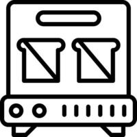 A black and white icon of a toaster vector