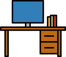 Computer desk clipart vector