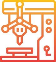 A machine with a red and orange background vector