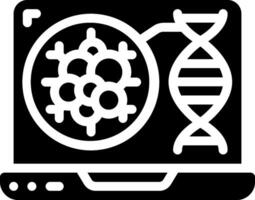 A laptop with a dna molecule on it vector