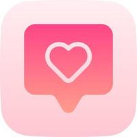 A pink heart icon on an app icon vector