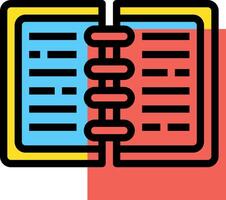 An open book with a yellow and blue background vector