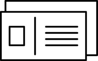 A black and white icon of a book vector