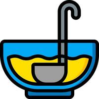 A bowl with a spoon and a spoon in it vector