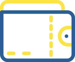 A wallet with a yellow and blue stripe vector