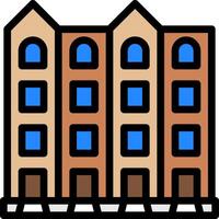 A building with windows and a door vector