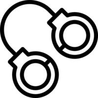 A black and white image of two handcuffs vector