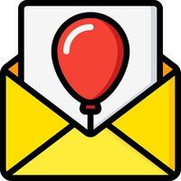 An envelope with a red balloon inside vector