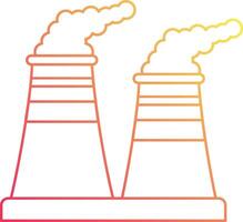 Two smoke stacks with a yellow and orange background vector