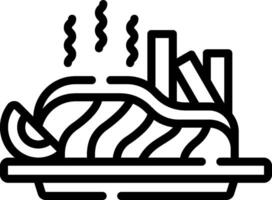 A black and white illustration of a piece of meat vector