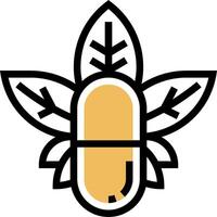 A pill with leaves on it vector