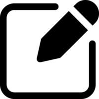 A black and white icon of a pen and a check box vector