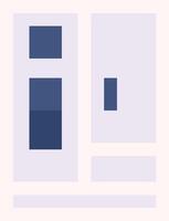 A white square with a blue square on it vector