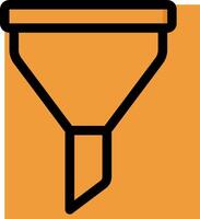 A funnel icon on an orange background vector