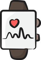 A watch with a heartbeat and a heart vector