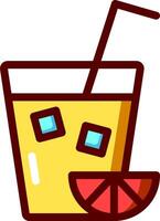 A drink with a slice of orange and a straw vector