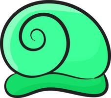 A green snail hat with a black and white background vector