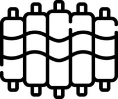 A black and white image of a group of pipes vector