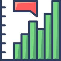 A bar chart with a red dot on it vector