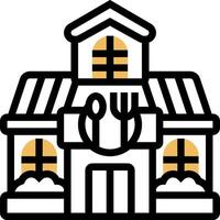 A restaurant building with a fork and knife vector