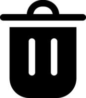 A black trash can icon on a white background vector