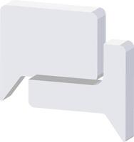 A white speech bubble with two speech bubbles vector
