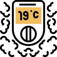 A thermometer with the number 19 on it vector