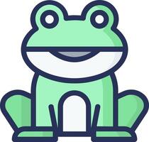 A green frog with a smile on its face vector