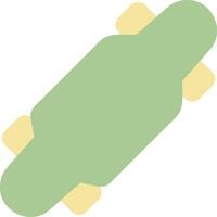 A skateboard is shown in a flat style vector